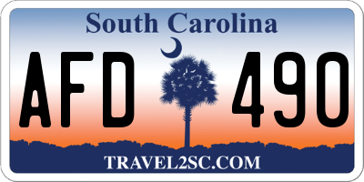 SC license plate AFD490