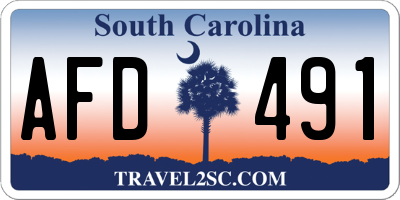 SC license plate AFD491