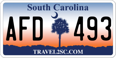 SC license plate AFD493