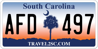 SC license plate AFD497