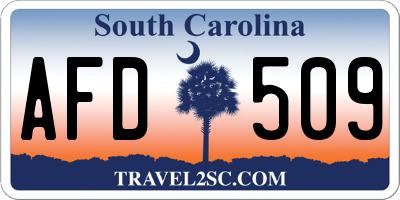 SC license plate AFD509