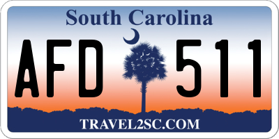 SC license plate AFD511