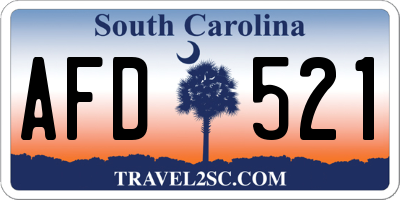 SC license plate AFD521