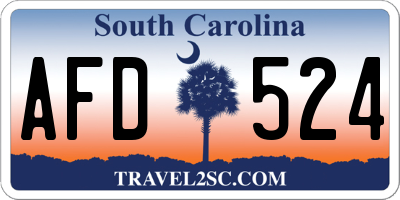 SC license plate AFD524
