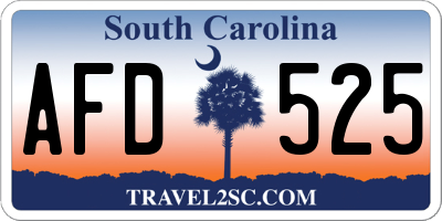 SC license plate AFD525