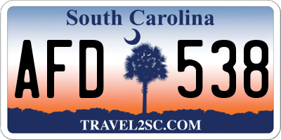 SC license plate AFD538