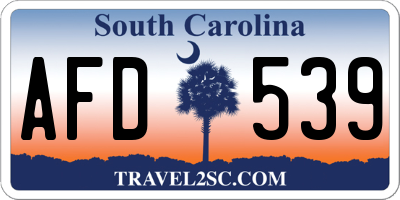 SC license plate AFD539