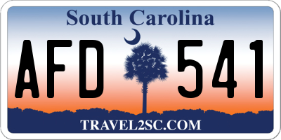 SC license plate AFD541