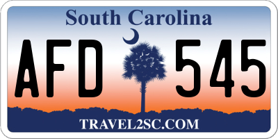 SC license plate AFD545