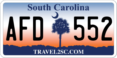 SC license plate AFD552