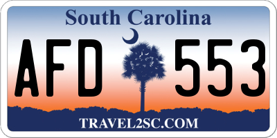 SC license plate AFD553