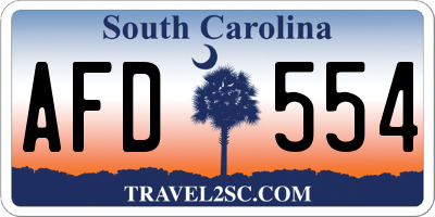 SC license plate AFD554