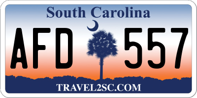 SC license plate AFD557
