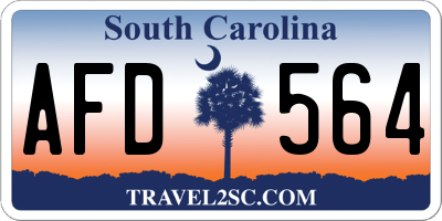 SC license plate AFD564