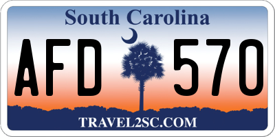 SC license plate AFD570