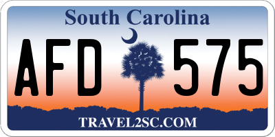 SC license plate AFD575