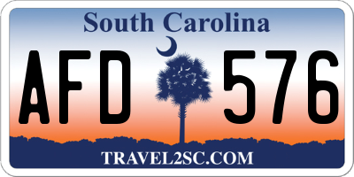 SC license plate AFD576