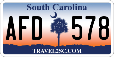 SC license plate AFD578