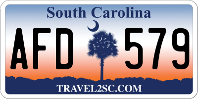 SC license plate AFD579