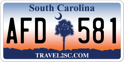 SC license plate AFD581