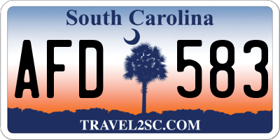 SC license plate AFD583