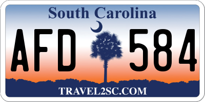 SC license plate AFD584