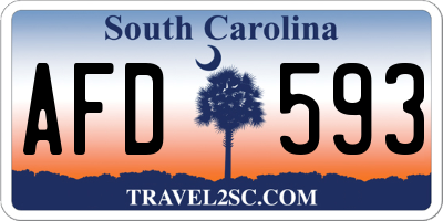 SC license plate AFD593