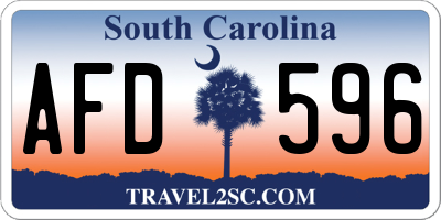 SC license plate AFD596