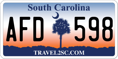 SC license plate AFD598