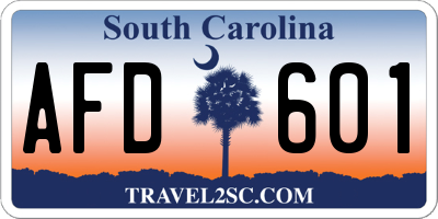 SC license plate AFD601