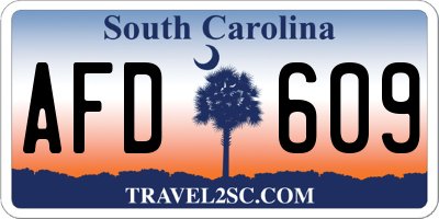 SC license plate AFD609