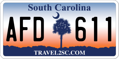 SC license plate AFD611