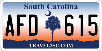 SC license plate AFD615