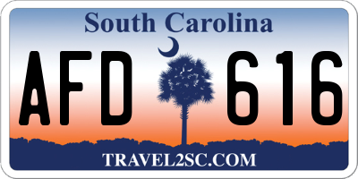 SC license plate AFD616