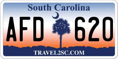SC license plate AFD620