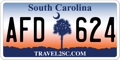 SC license plate AFD624