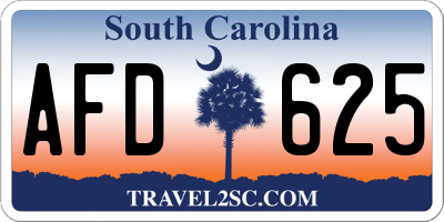 SC license plate AFD625