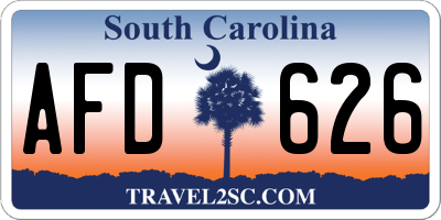SC license plate AFD626