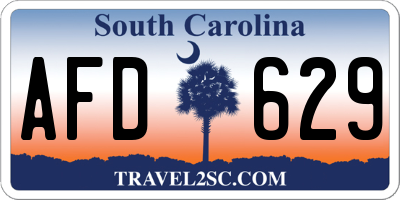 SC license plate AFD629
