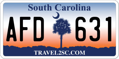 SC license plate AFD631