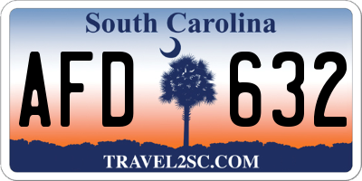 SC license plate AFD632
