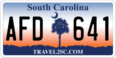 SC license plate AFD641
