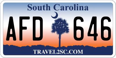 SC license plate AFD646