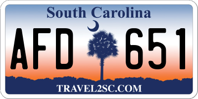SC license plate AFD651