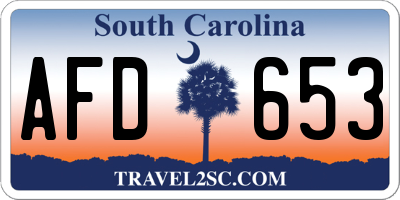 SC license plate AFD653