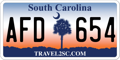 SC license plate AFD654