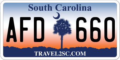 SC license plate AFD660