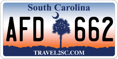 SC license plate AFD662