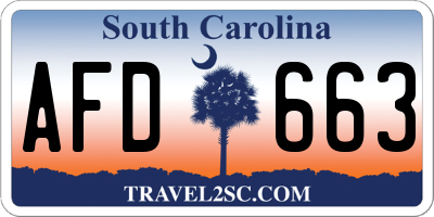 SC license plate AFD663