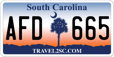 SC license plate AFD665